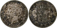 Spanien Peseta Alfonso XIII, Madrid, SS, Silber, KM:706 -
