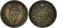 INDIA-BRITISH 1/2 Rupee George VI, Bombay, SS+, Silber, KM:552 -