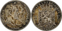 Belgien 2 Francs, 2 Frank Leopold II, Brussels, S+, Silber, KM:39 -