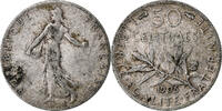 Frankreich 50 Centimes Semeuse, Paris, Silber, S+, Gadoury:420, Le -