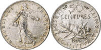 Frankreich 50 Centimes Semeuse, Silber, VZ, Gadoury:420, KM:854 -