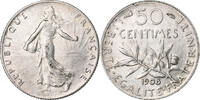 Frankreich 50 Centimes Semeuse, Silber, VZ, Gadoury:420, KM:854 -