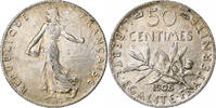 Frankreich 50 Centimes Semeuse, Silber, VZ, Gadoury:420, KM:854 -