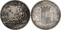 Spanien 5 Pesetas Provisional Government, Madrid, Silber, SS, KM:655 -