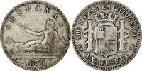 Spanien Peseta Provisional Government, Madrid, Silber, S, KM:653 -