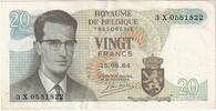 Belgien 20 Francs 1964-06-15, S+ -