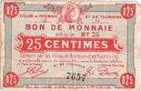 Frankreich 25 Centimes ROUBAIX et TOURCOING, S, Pirot:59-2052 -