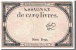 Frankreich 5 Livres Geldschein, 1793-10-31, SS+, KM:A76, Lafaurie:171 -