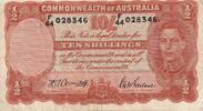 Australien 10 Shillings Geldschein, 1952, KM:25d, S+ -