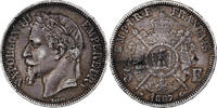 Frankreich 5 Francs Napoleon III, Napoléon III, Paris, Silber, SS+ -