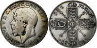 Großbritannien Florin, Two Shillings George V, Silber, SS, KM:817a -