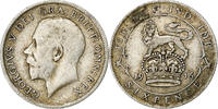 Großbritannien 6 Pence George V, Silber, SS, KM:815 -