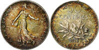 Frankreich 50 Centimes Semeuse, Paris, Silber, VZ+, KM:854 -