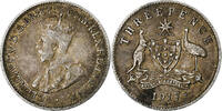 Australien Threepence George V, Melbourne, Silber, S+, KM:24 -
