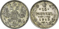 Russland 15 Kopeks Nicholas II, Saint Petersburg, Silber, S+, KM:21a.2 -