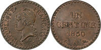 Frankreich Centime Dupré, Paris, Bronze, VZ, KM:754 -