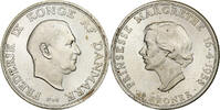 Dänemark 2 Kroner Frederik IX, Copenhagen, Silber, SS+, KM:845 -
