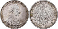 Deutsch Staaten 3 Mark PRUSSIA, Wilhelm II, Berlin, Silber, SS+, KM:535 -