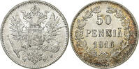 Finnland 50 Penniä Nicholas II, Silber, VZ, KM:2.2 -