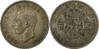 Großbritannien 1/2 Crown George VI, Silber, S+, KM:856 -