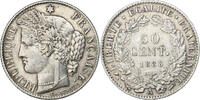 Frankreich 50 Centimes Cérès, Paris, Silber, VZ, KM:834.1 -