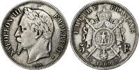 Frankreich 5 Francs Napoléon III, Strasbourg, Petit BB, Silber, S -