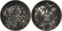 Österreich 10 Kreuzer Franz Joseph I, Silber, S+, KM:2206 -