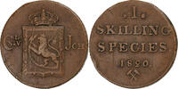 Norwegen Skilling Carl XIV, Kupfer, SS, KM:286 -