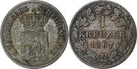 Deutsch Staaten Kreuzer BAVARIA, Ludwig II, Silber, S, KM:873 -