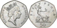 Großbritannien 50 Pence Elizabeth II, Kupfer-Nickel, SS, KM:940.1 -