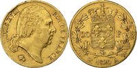 Frankreich 20 Francs Louis XVIII, Louis XVIII, Paris, Gold, SS, KM:712.1 -