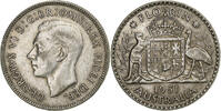 Australien Florin George VI, Melbourne, Silber, SS, KM:47 -