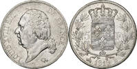 Frankreich 5 Francs Louis XVIII, Louis XVIII, Rouen, Silber, SS -