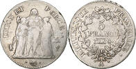 Frankreich 5 Francs Union et Force, Paris, Silber, S, KM:639.1 -