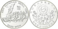 South Korea 5000 Won Silber, VZ+, KM:55 -