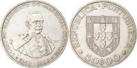 Portugal 50 Escudos Lisbon, Silber, SS, KM:599 -