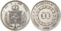 Brasilien 500 Reis Pedro II, Silber, VZ, KM:464 -
