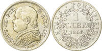 Vatikanstadt Lira PAPAL STATES, Pius IX, Rome, Silber, VZ, KM:1387 -