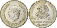 Mexiko 5 Pesos Mexico City, Silber, SS+, KM:467 -