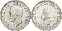 Südafrika 5 Shillings George VI, Pretoria, Silber, SS+, KM:41 -