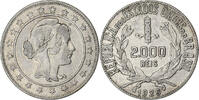 Brasilien 2000 Reis Rio de Janeiro, Silber, S+, KM:526 -