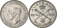 Australien Florin George VI, Melbourne, Silber, SS+, KM:47 -