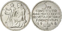 Schweiz 5 Francs Bern, Silber, SS, KM:48 -
