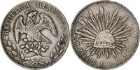 Mexiko 8 Reales Zacatecas, Silber, SS, KM:377.13 -