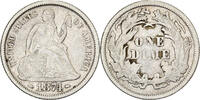 Vereinigte Staaten Dime Seated Liberty Dime, Philadelphia, Silber, S+ -