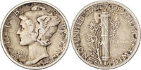 Vereinigte Staaten Dime Mercury Dime, San Francisco, Silber, S+, KM:140 -