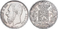 Belgien 5 Francs, 5 Frank 1871 Brussels Leopold II, Brussels, Silber, SS+, KM:24