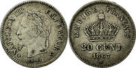 Frankreich 20 Centimes Münze, Napoleon III, Napoléon III, Strasbourg -