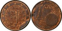 Portugal Euro Cent Lisbon, error cud coin, VZ, Copper Plated Steel -