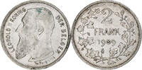 Belgien 2 Francs, 2 Frank Silber, SS+, KM:59 -